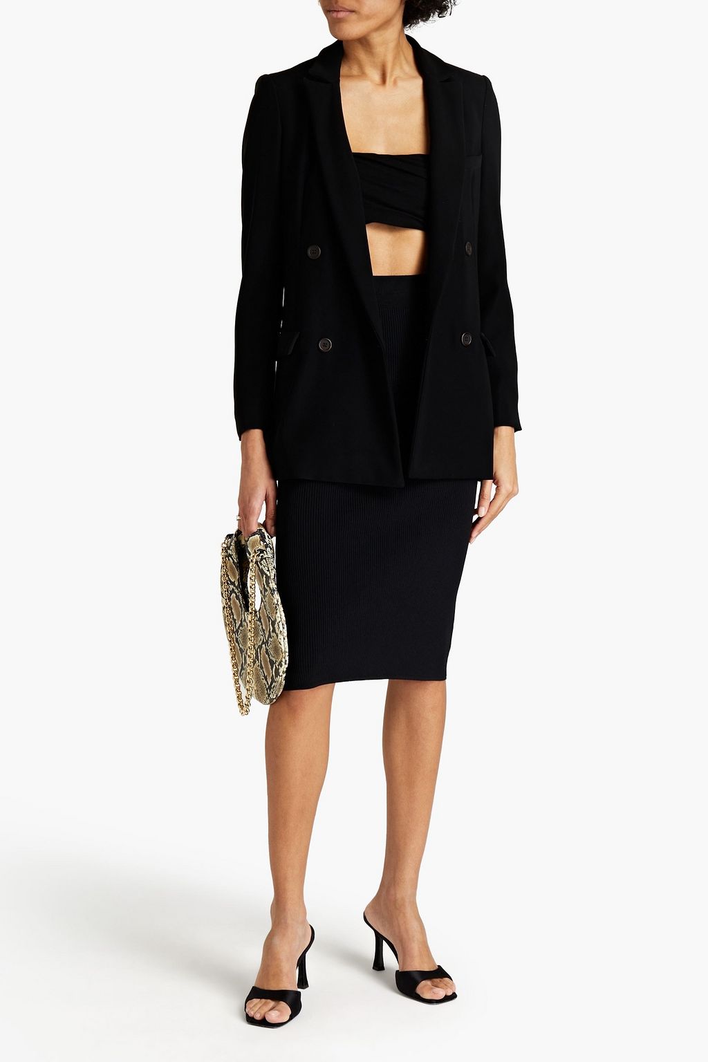 RICK OWENS Ruched stretch-jersey bra top