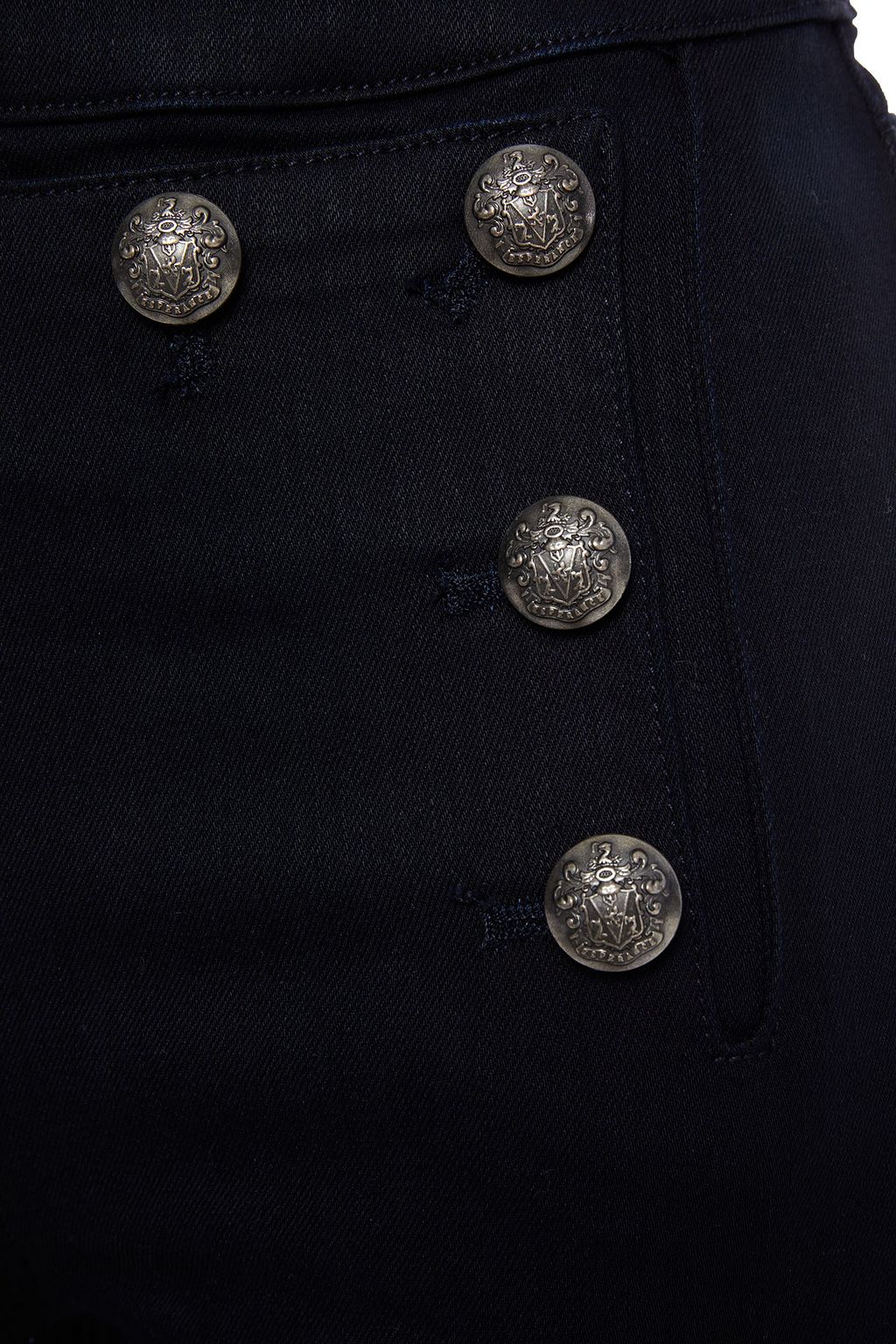 VERONICA BEARD Button-embellished high-rise flared jeans