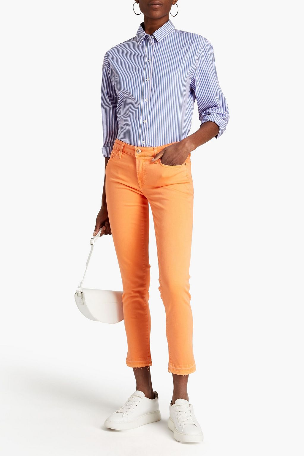 7 FOR ALL MANKIND Pyper cropped mid-rise slim-leg jeans