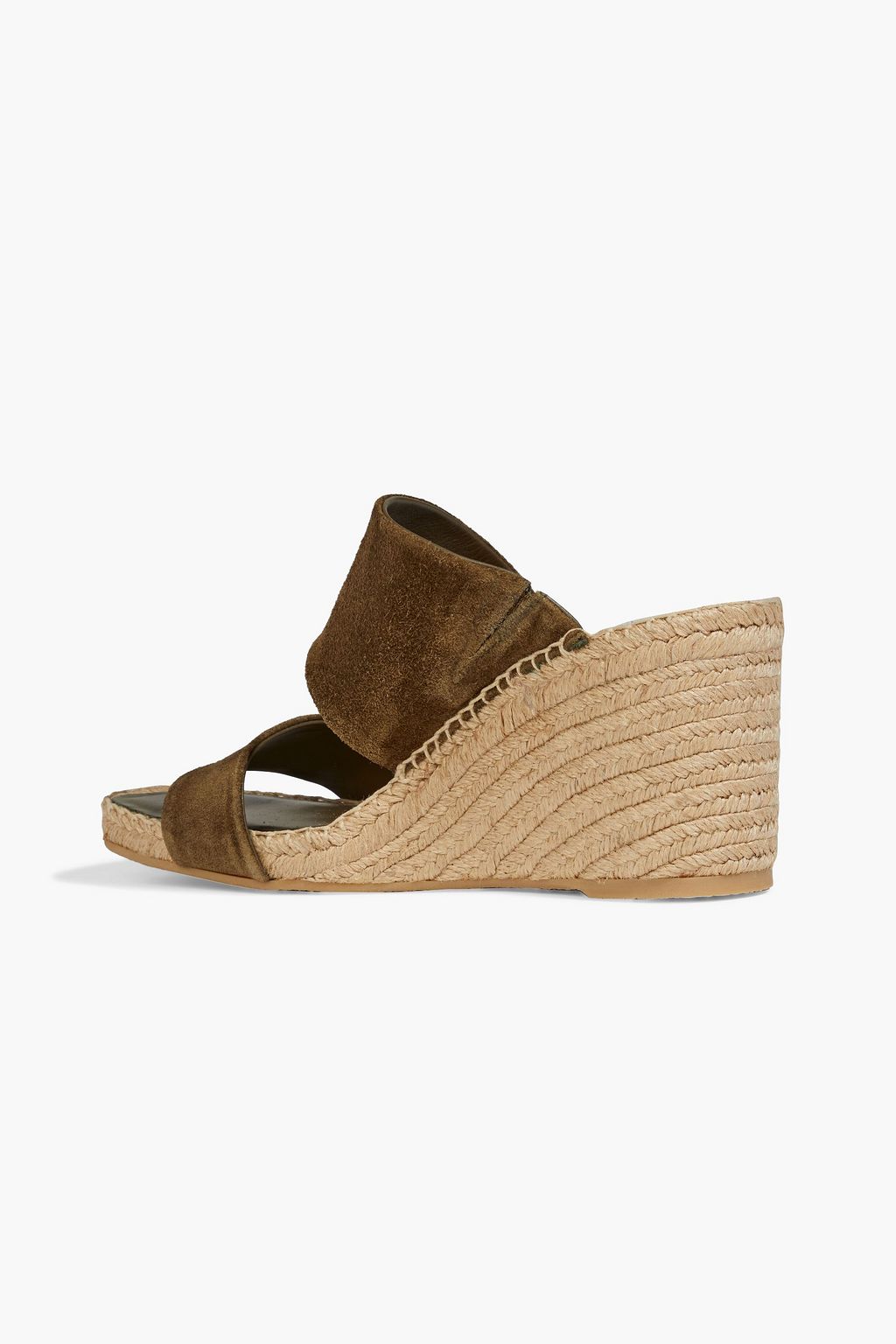 Army green Garlin suede espadrille wedge sandals | VINCE. | THE OUTNET
