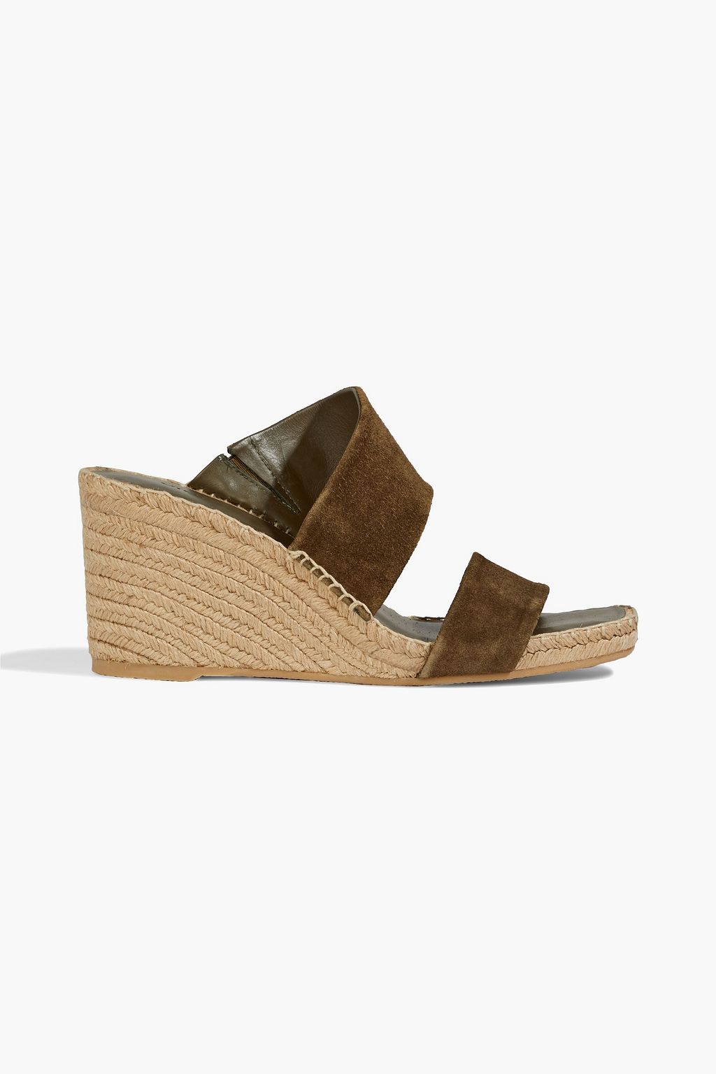 Army green Garlin suede espadrille wedge sandals | VINCE. | THE OUTNET