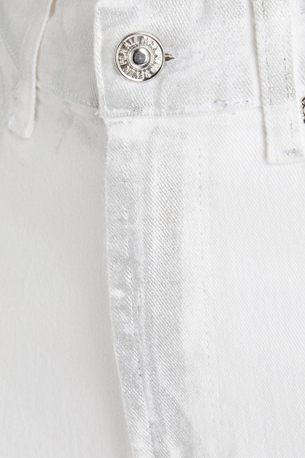 7 FOR ALL MANKIND Cropped metallic high-rise slim-leg jeans