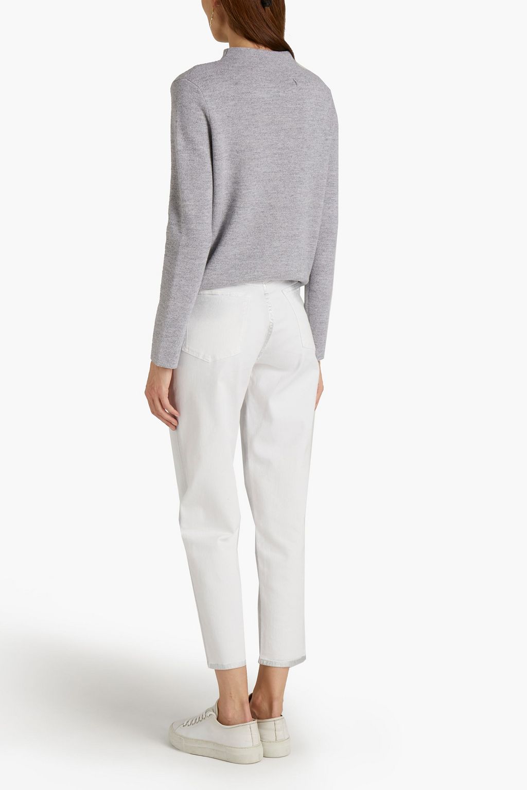 7 FOR ALL MANKIND Cropped metallic high-rise slim-leg jeans