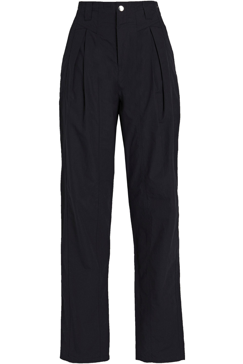 Isabel Marant Kilandy Pleated Cotton-canvas Tapered Pants In Schwarz