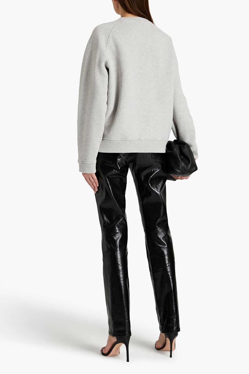 VICTORIA, VICTORIA BECKHAM Mélange printed French cotton-terry sweatshirt