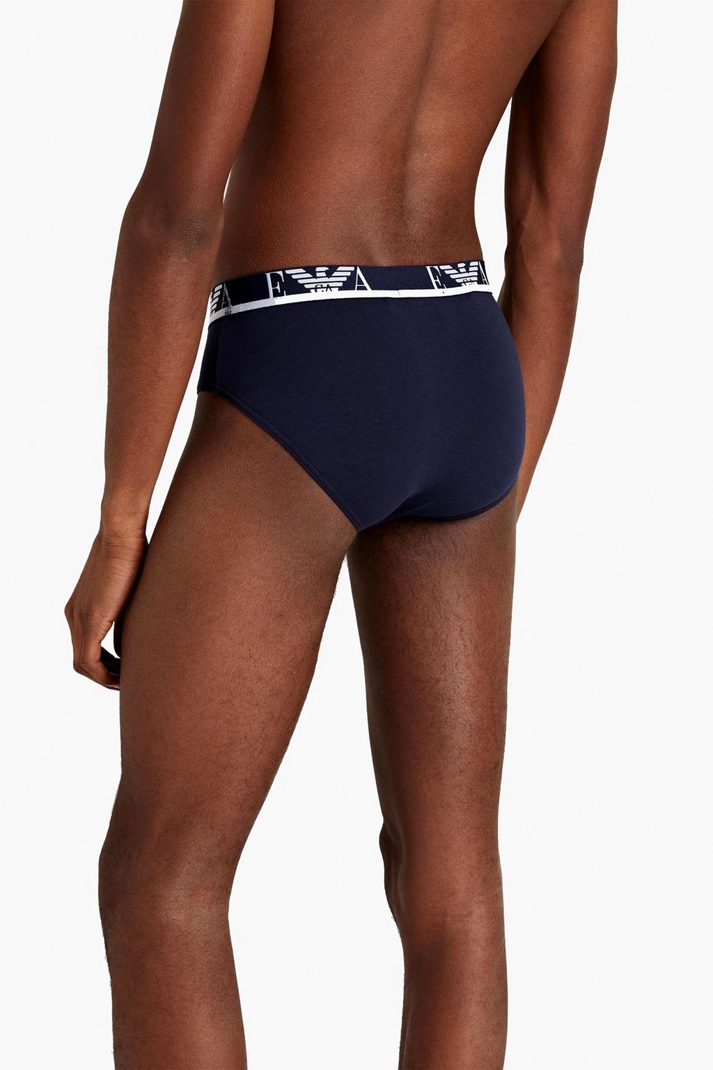 EMPORIO ARMANI Jacquard-trimmed stretch-cotton jersey briefs