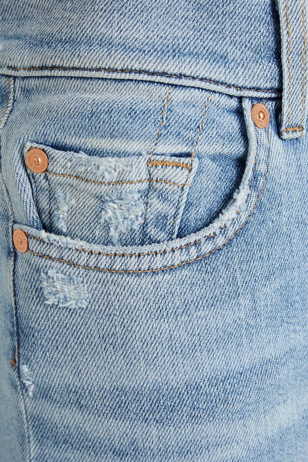 7 FOR ALL MANKIND Distressed high-rise flared jeans
