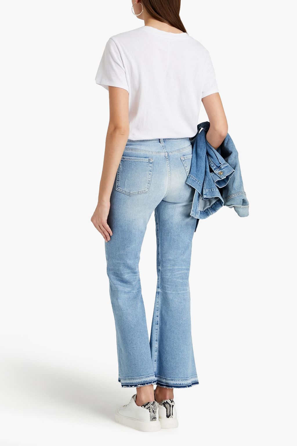 7 FOR ALL MANKIND Distressed high-rise flared jeans