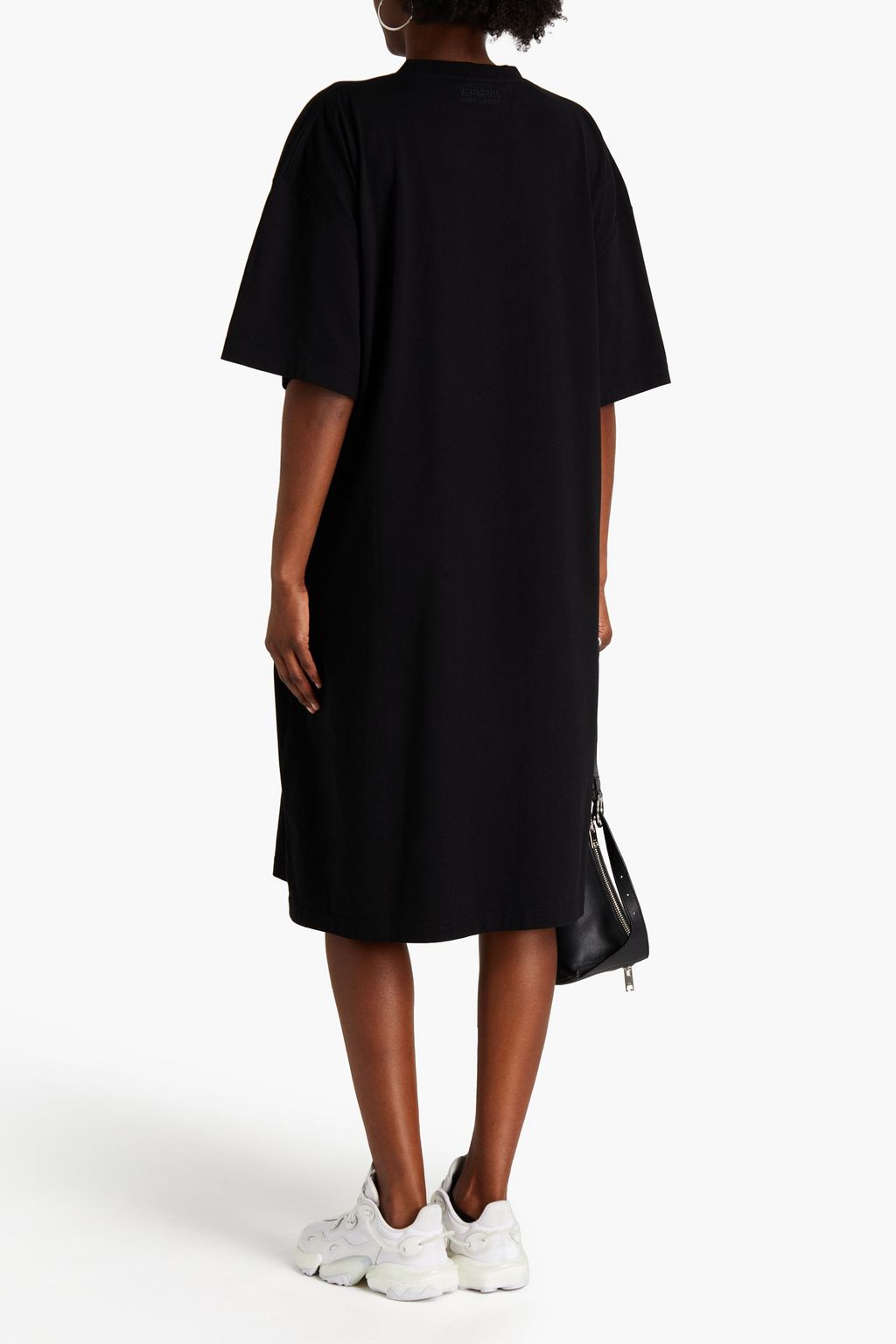 VETEMENTS Oversized embroidered cotton-jersey midi dress