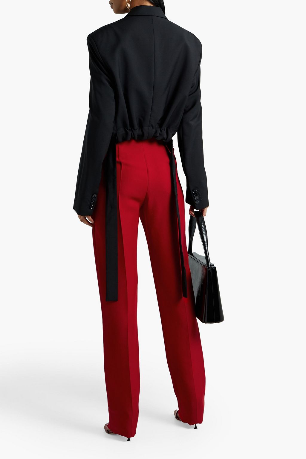 VALENTINO GARAVANI Silk and wool-blend crepe straight-leg pants