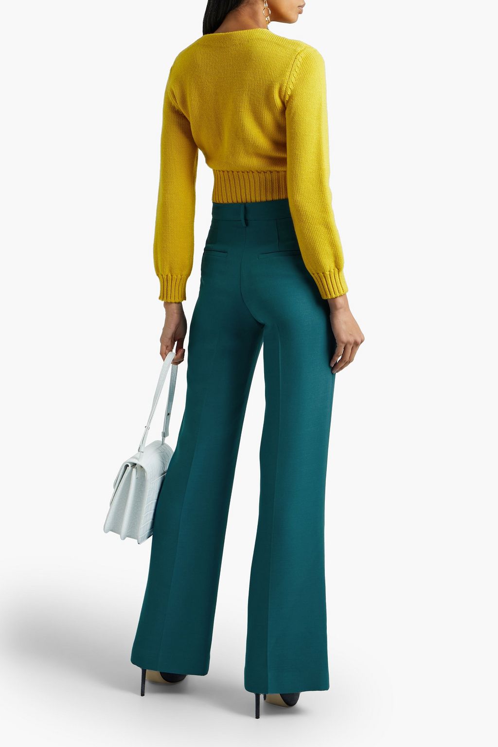 VALENTINO GARAVANI Silk and wool-blend crepe flared pants