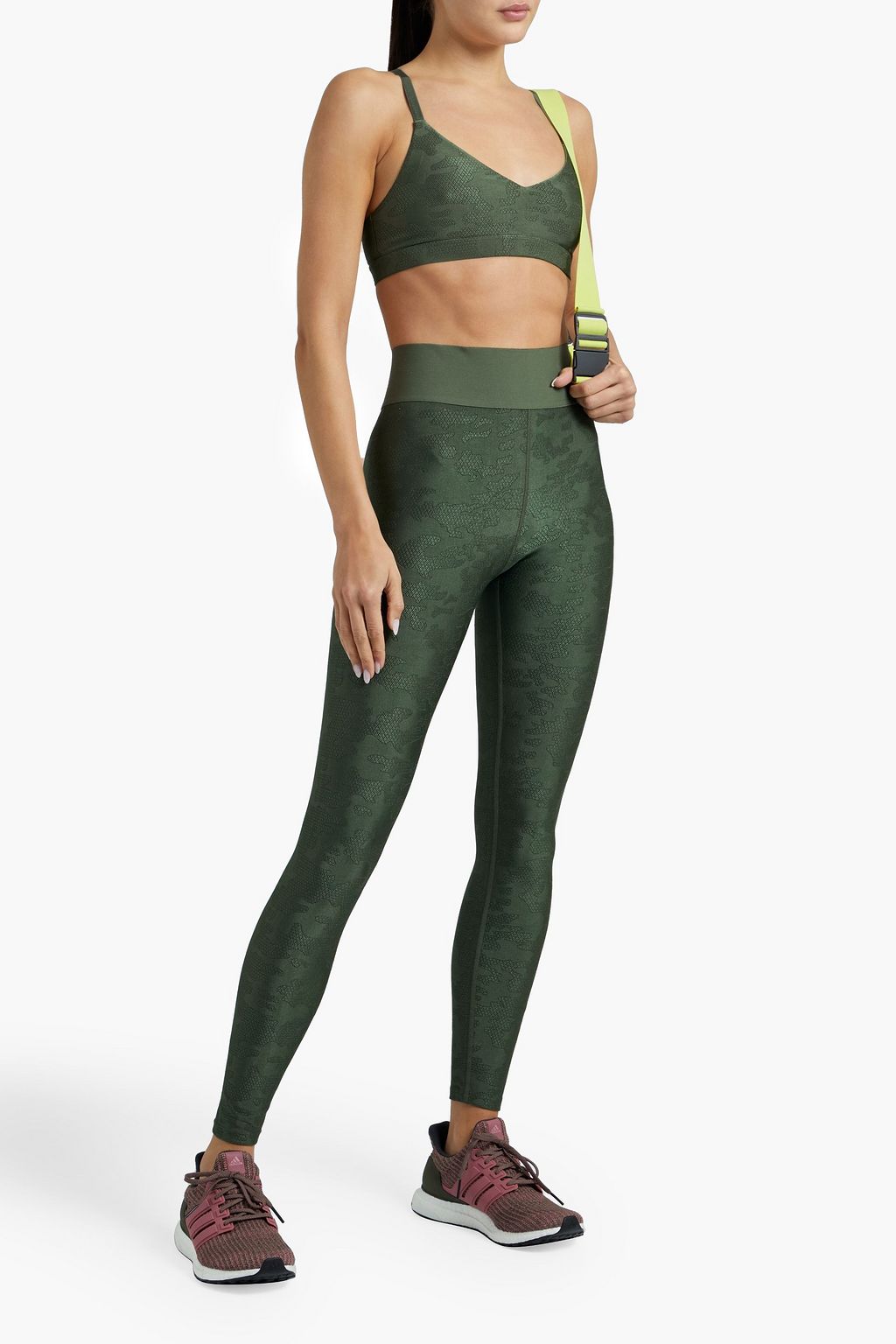 GOOD AMERICAN Stretch-jacquard sports bra
