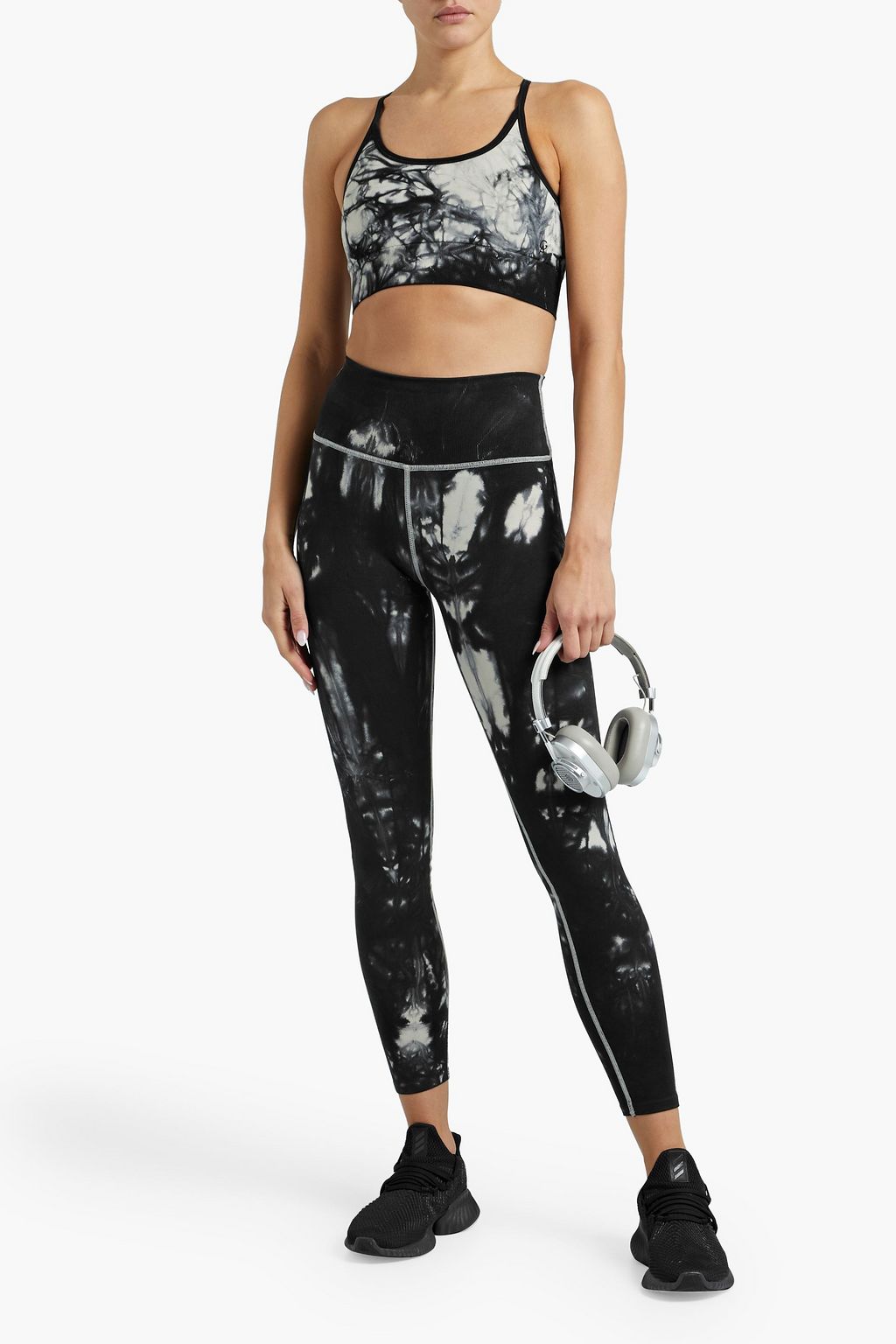 GOOD AMERICAN Tie-dyed stretch sports bra