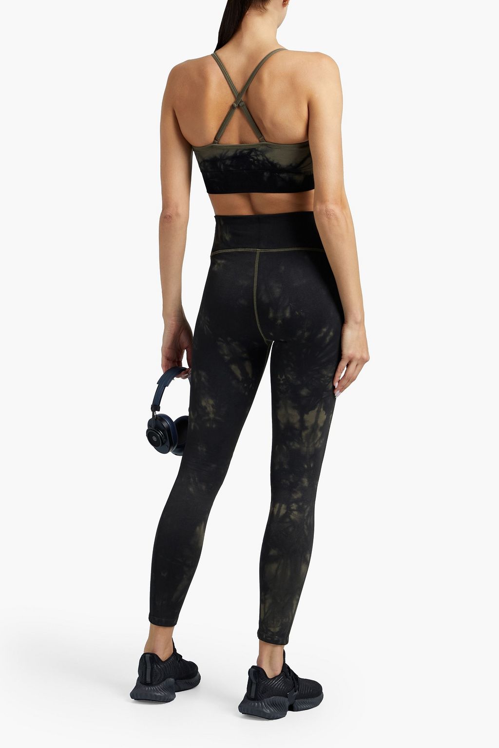 GOOD AMERICAN Tie-dyed stretch sports bra