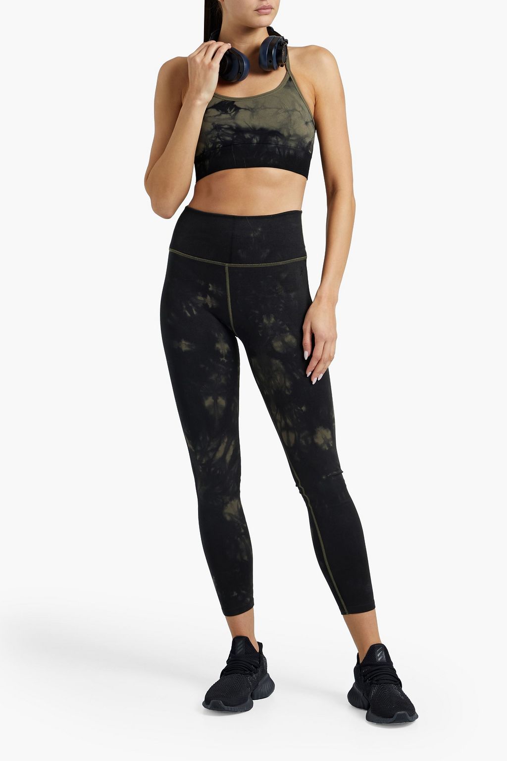 GOOD AMERICAN Tie-dyed stretch sports bra