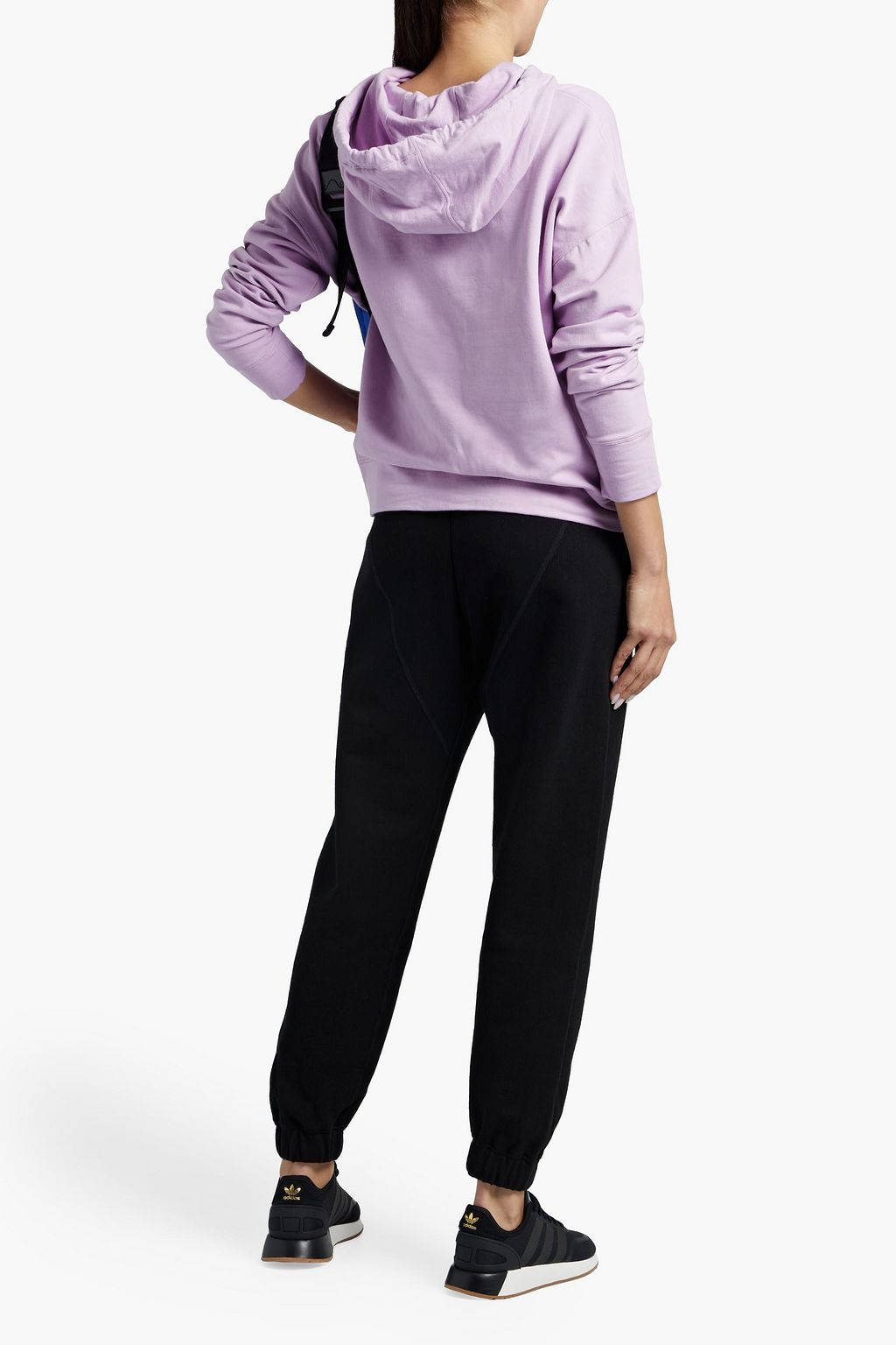 DKNY Printed cotton-blend terry hoodie