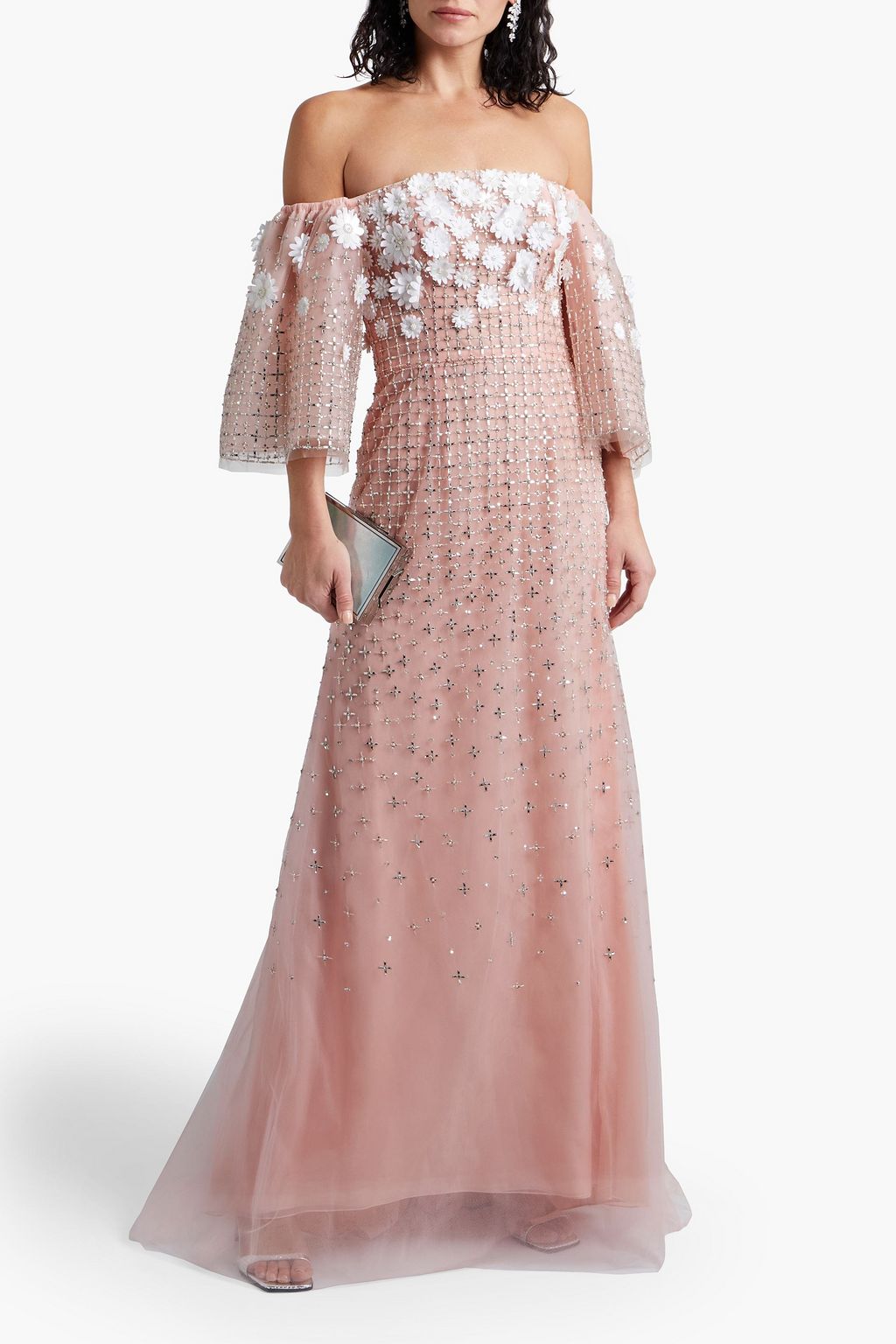 CAROLINA HERRERA Off-the shoulder embellished tulle gown