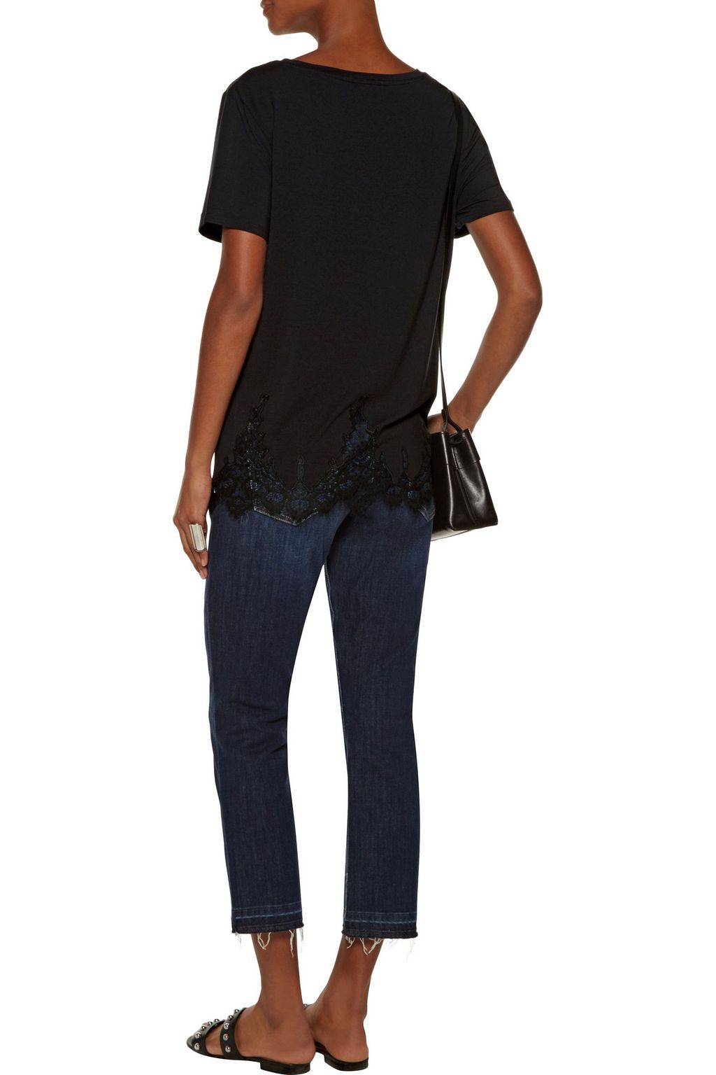 TART COLLECTIONS Daryl lace-trimmed stretch-modal jersey top