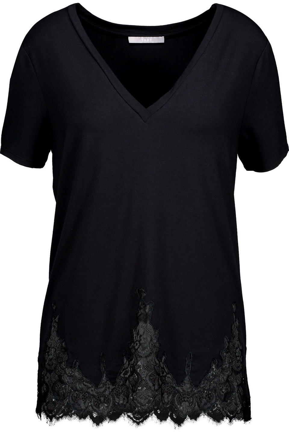 Daryl lace-trimmed stretch-modal jersey top