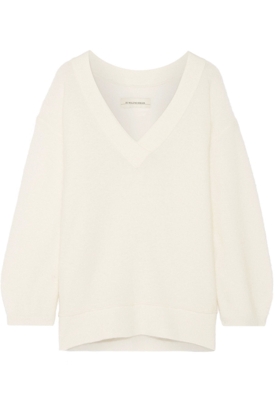 by malene birger - mijiha oversized stretch-knit sweater - white - l