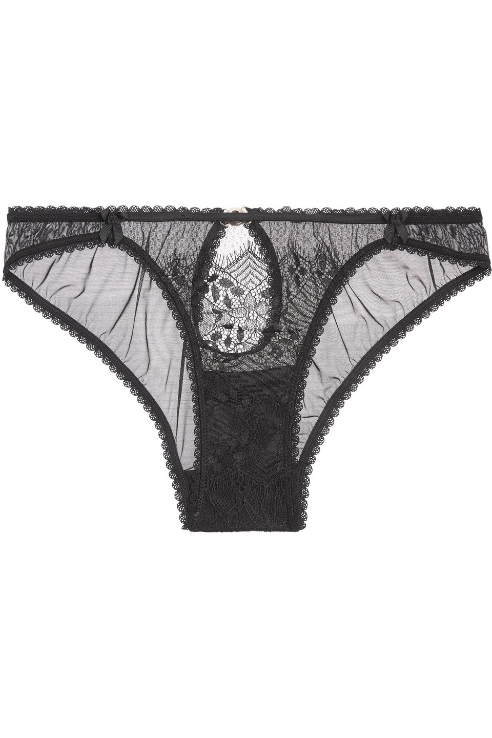 mimi holliday by damaris - low-rise lace and stretch-tulle briefs - black - xs