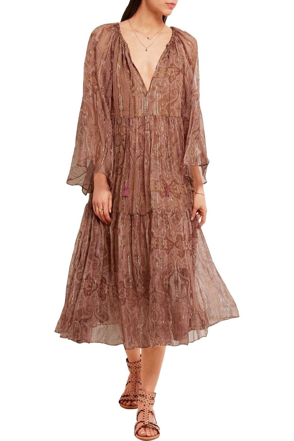 ZIMMERMANN Realm metallic paisleyprint dress THE