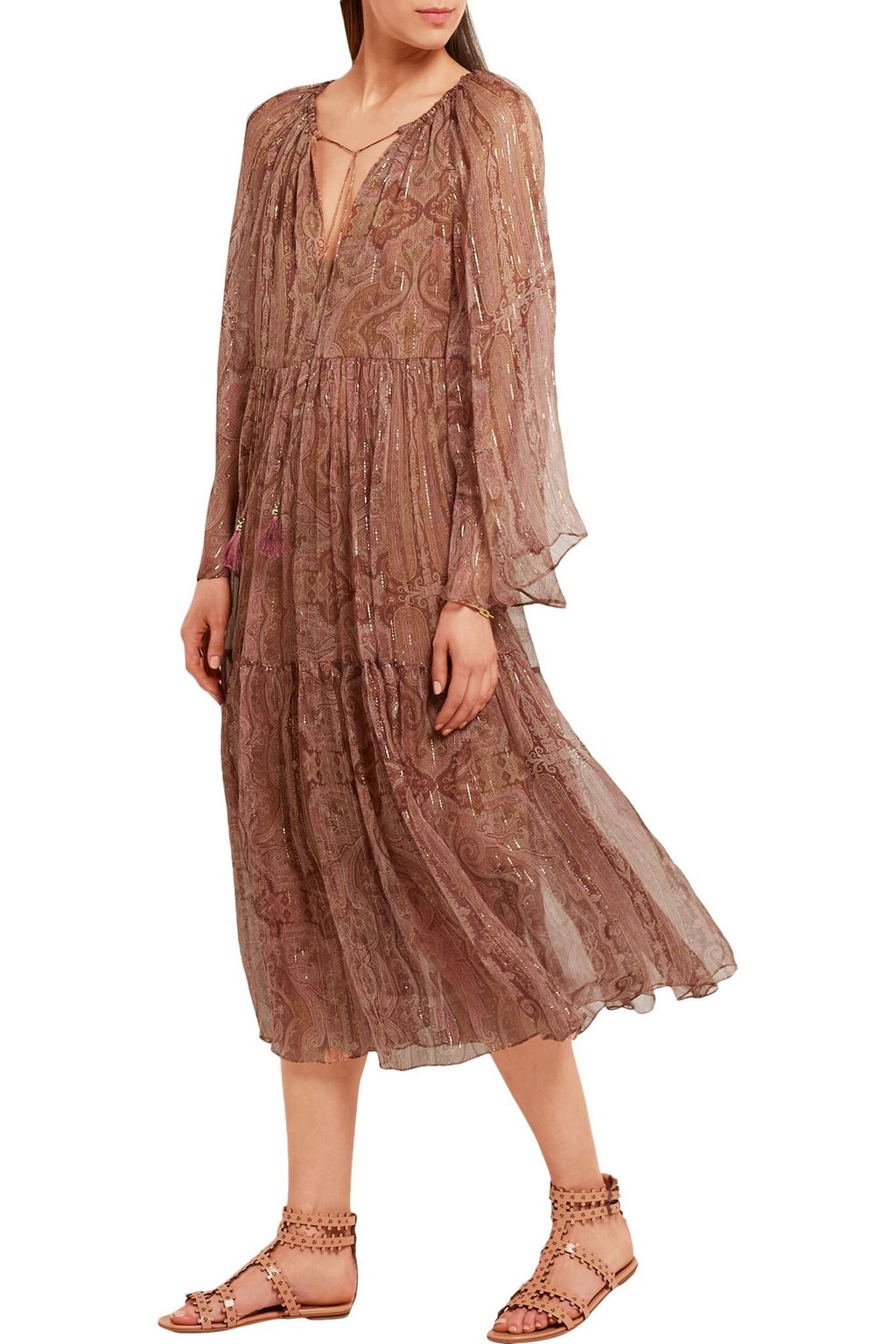 ZIMMERMANN Realm metallic paisleyprint dress THE