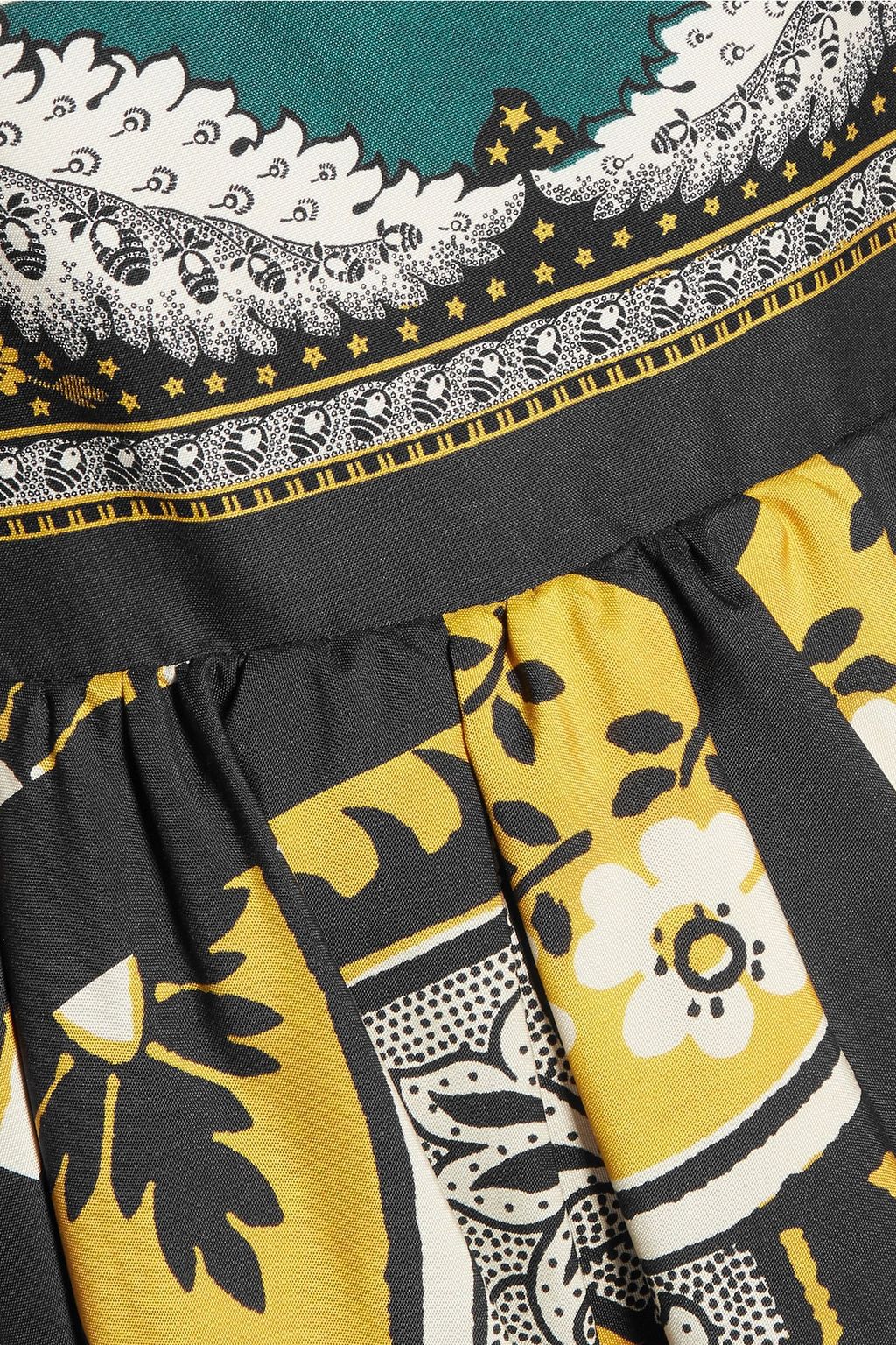 VALENTINO GARAVANI Pleated printed silk dress