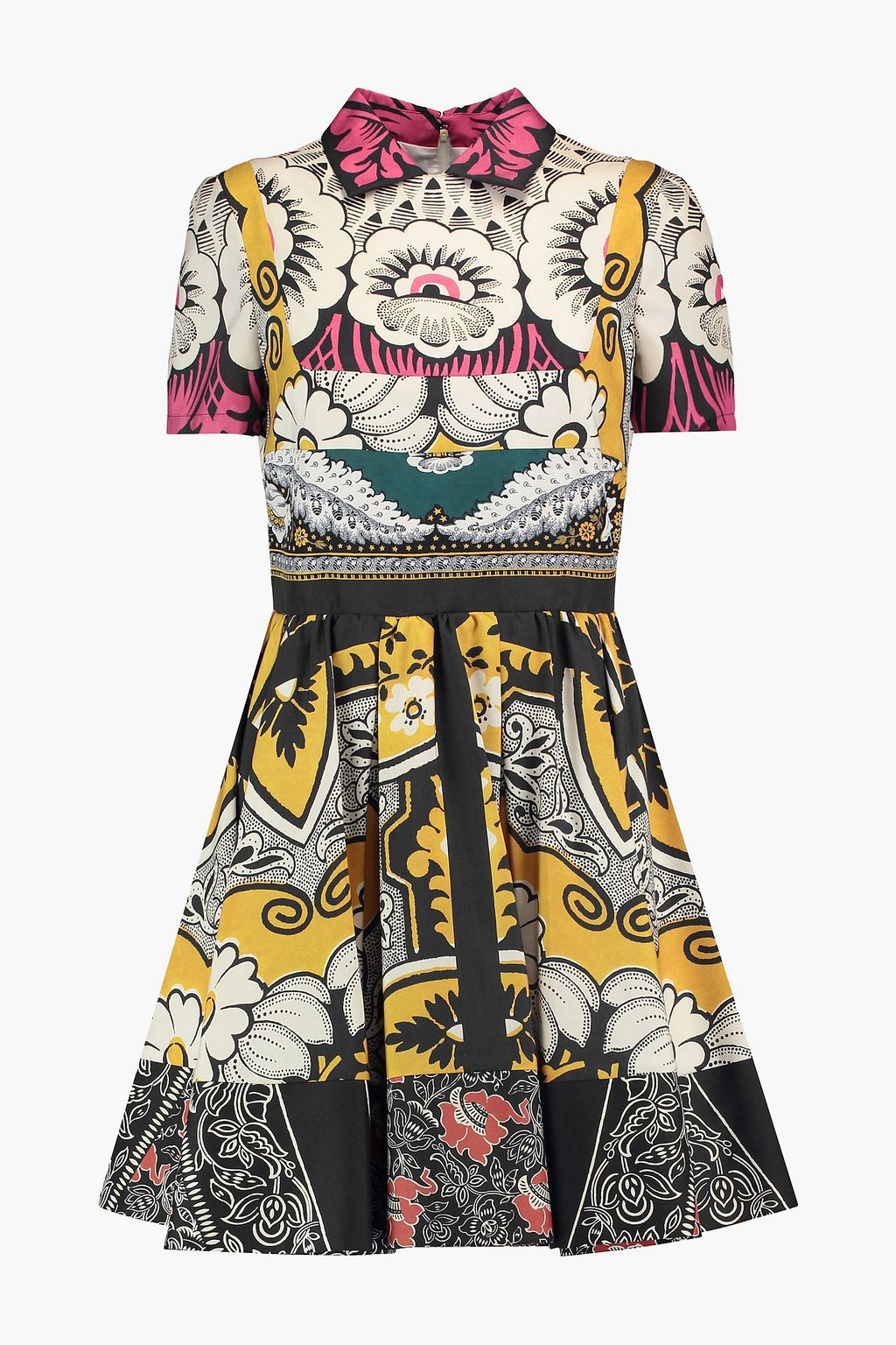 VALENTINO GARAVANI Pleated printed silk dress | THE OUTNET