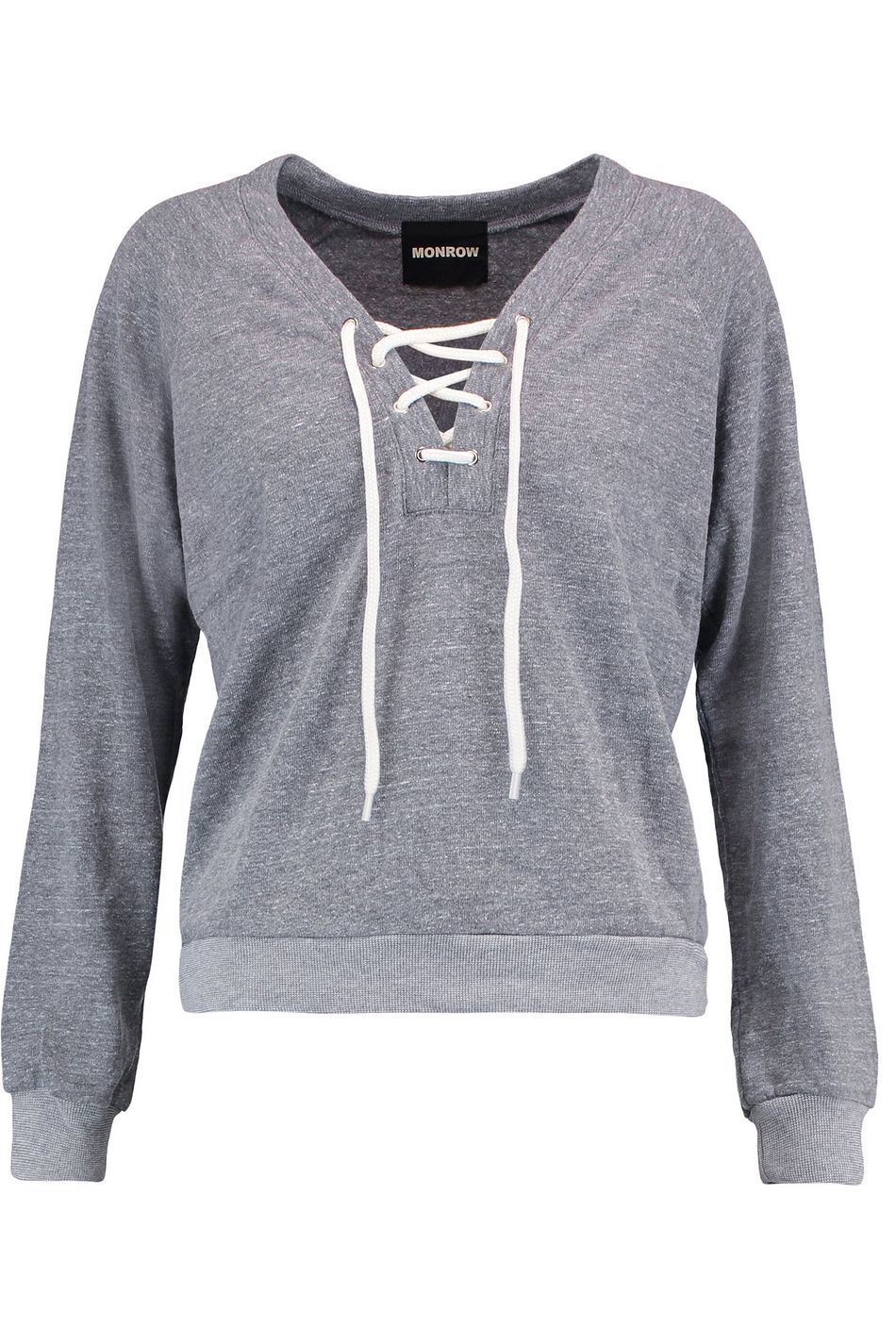 monrow lace up sweatshirt