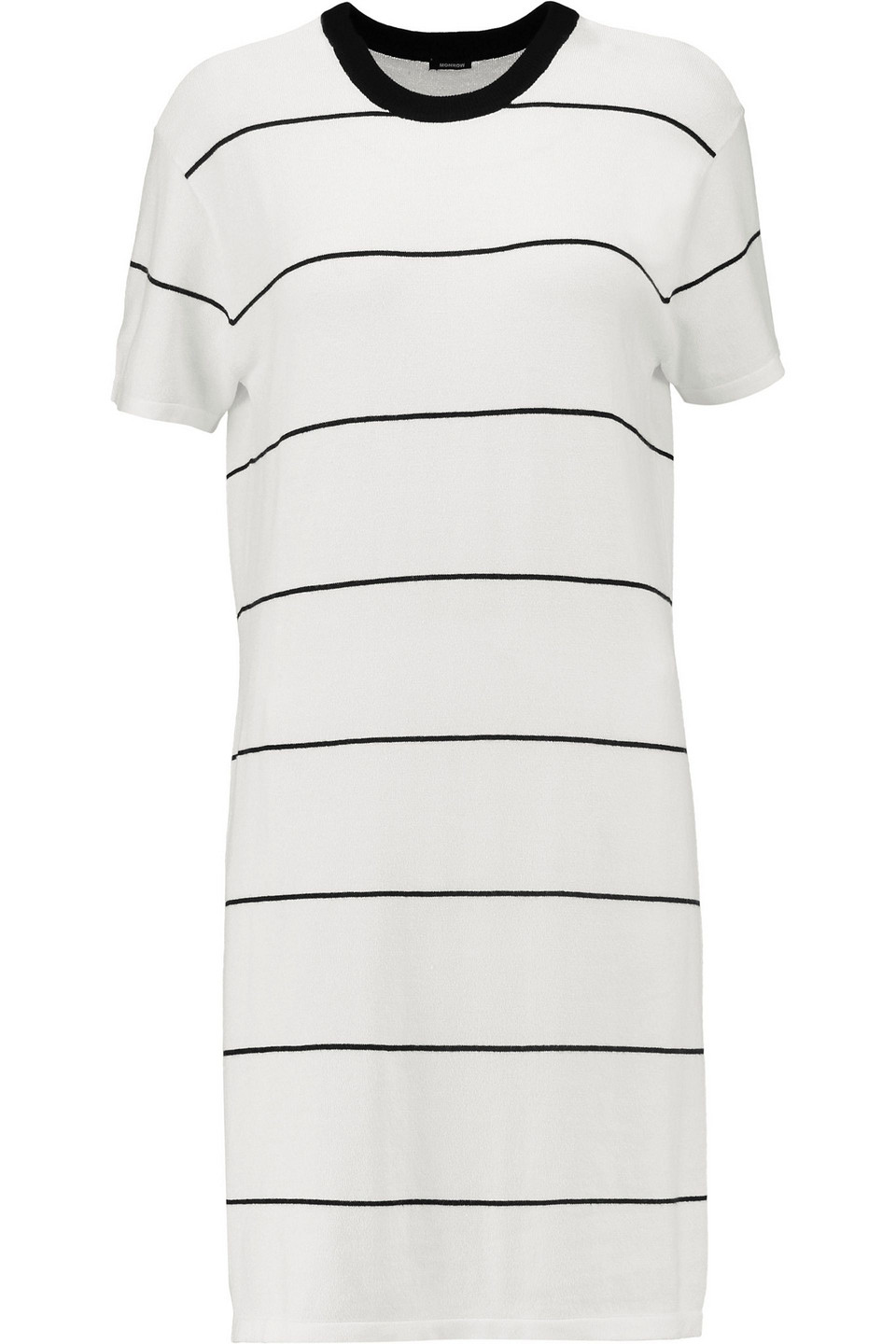 monrow - striped jersey mini dress - white - s
