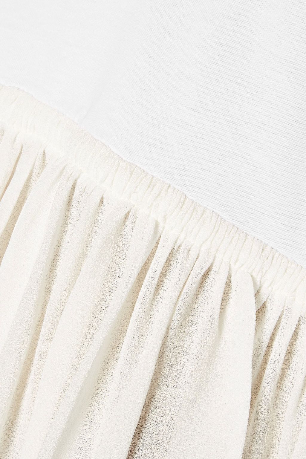 CHLOÉ Cotton jersey and tiered georgette top