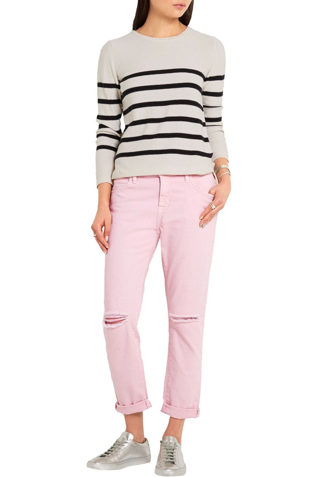 CURRENT/ELLIOTT The Fling distressed mid-rise boyfriend jeans