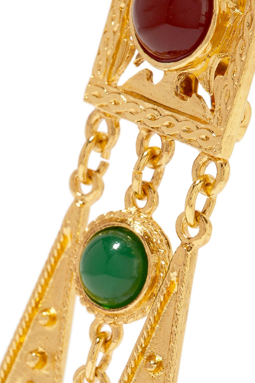 BEN-AMUN Gold-tone bead clip earrings