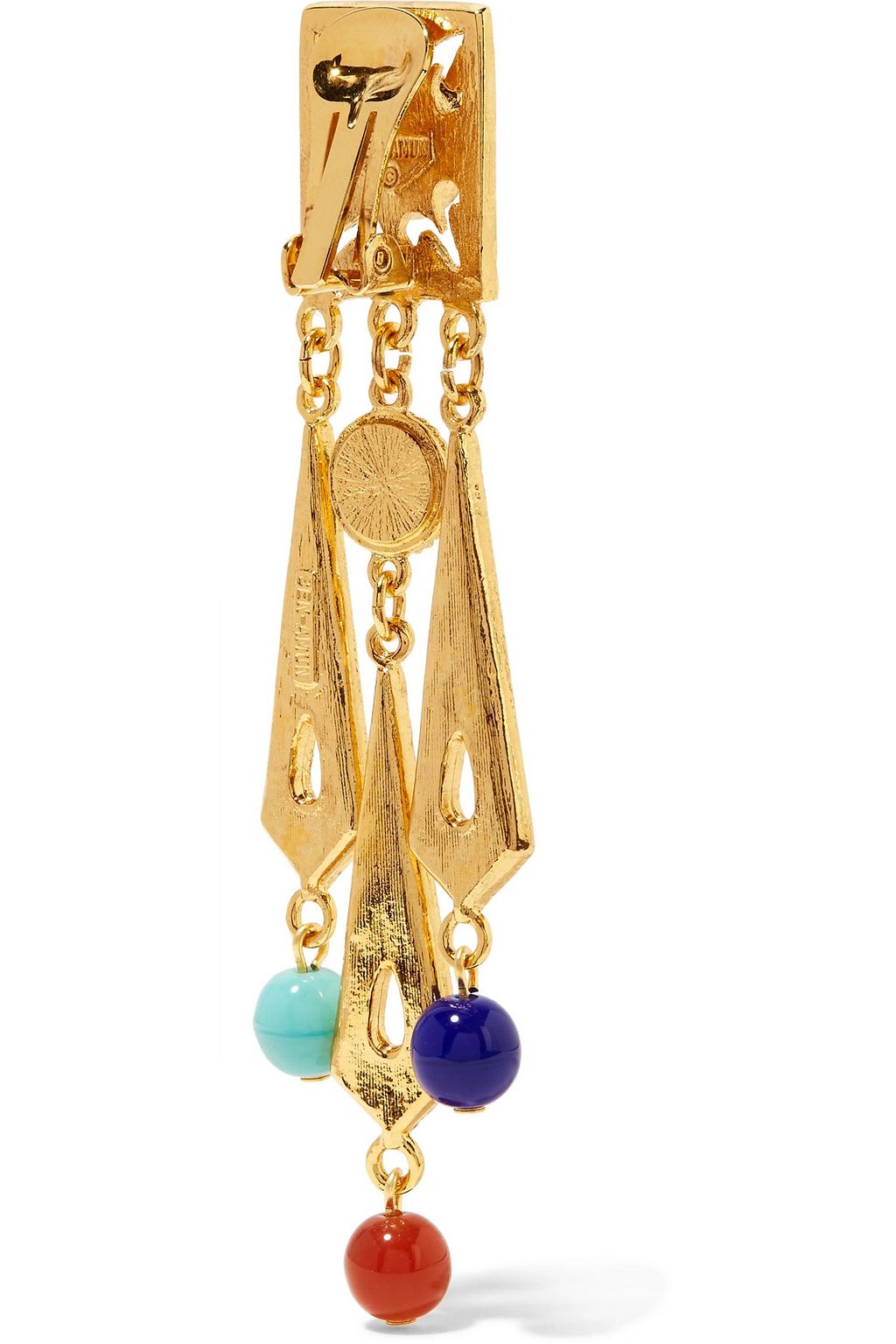 BEN-AMUN Gold-tone bead clip earrings