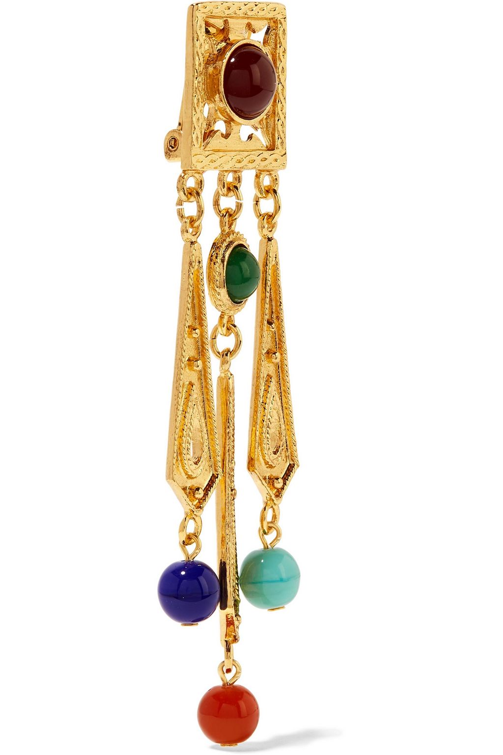 BEN-AMUN Gold-tone bead clip earrings