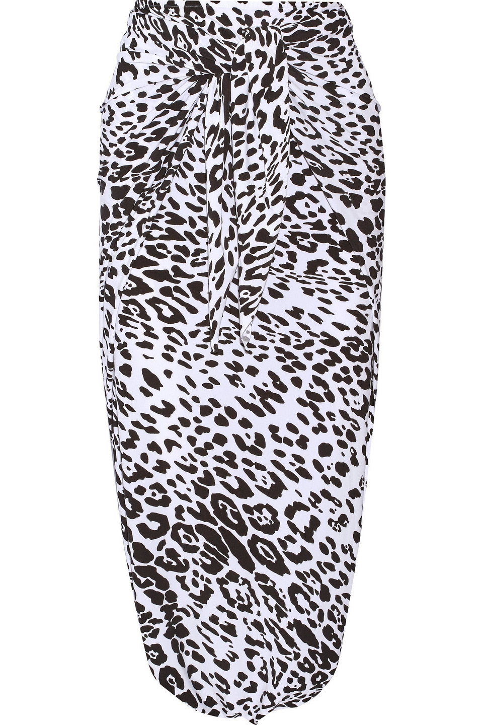 norma kamali - diaper leopard-print stretch-jersey skirt - animal print - s