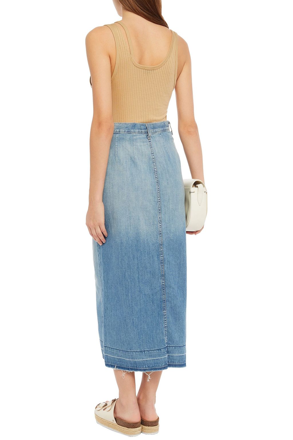 CURRENT/ELLIOTT The Sally faded denim maxi skirt