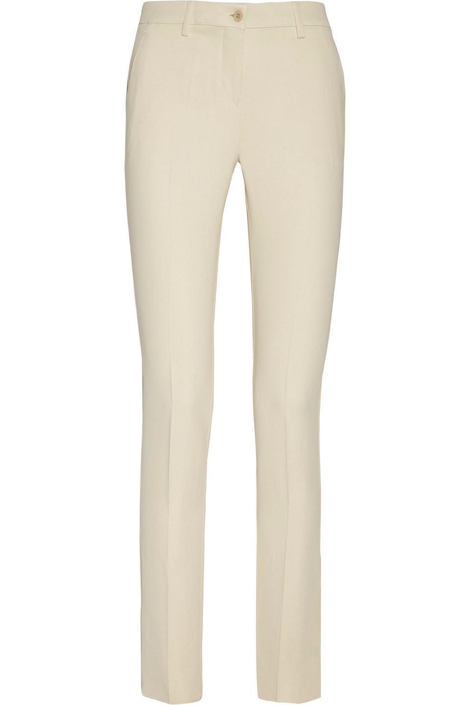Etro Veronica Stretch-crepe Slim-leg Pants In Ecru