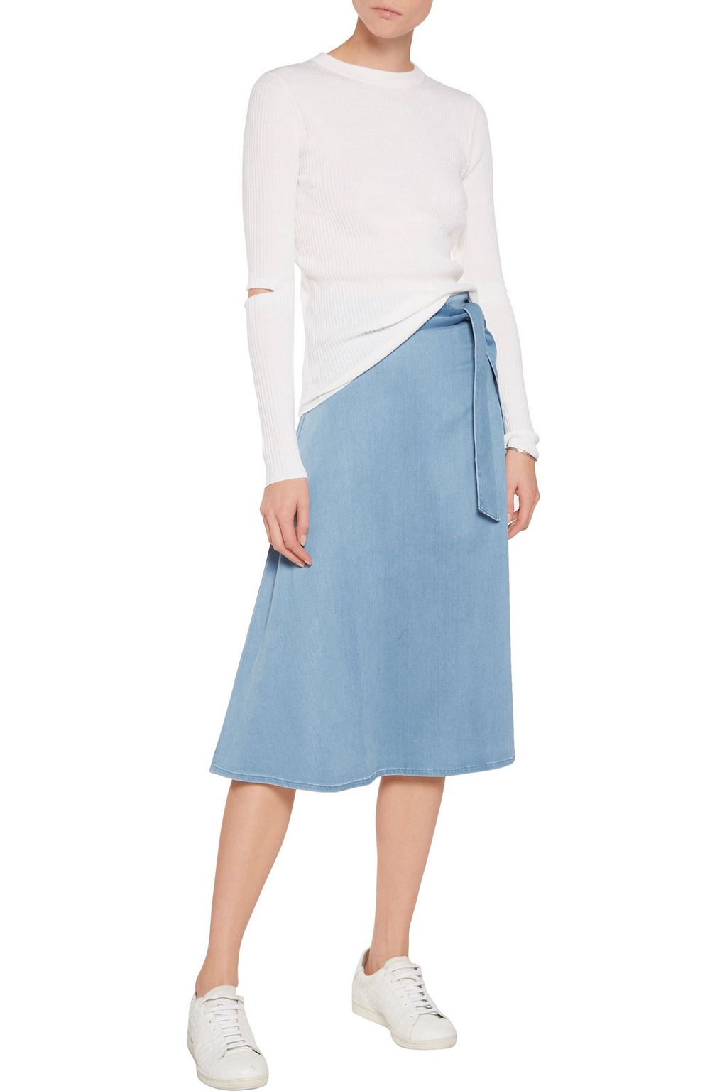 IRIS & INK Cutout ribbed merino wool sweater
