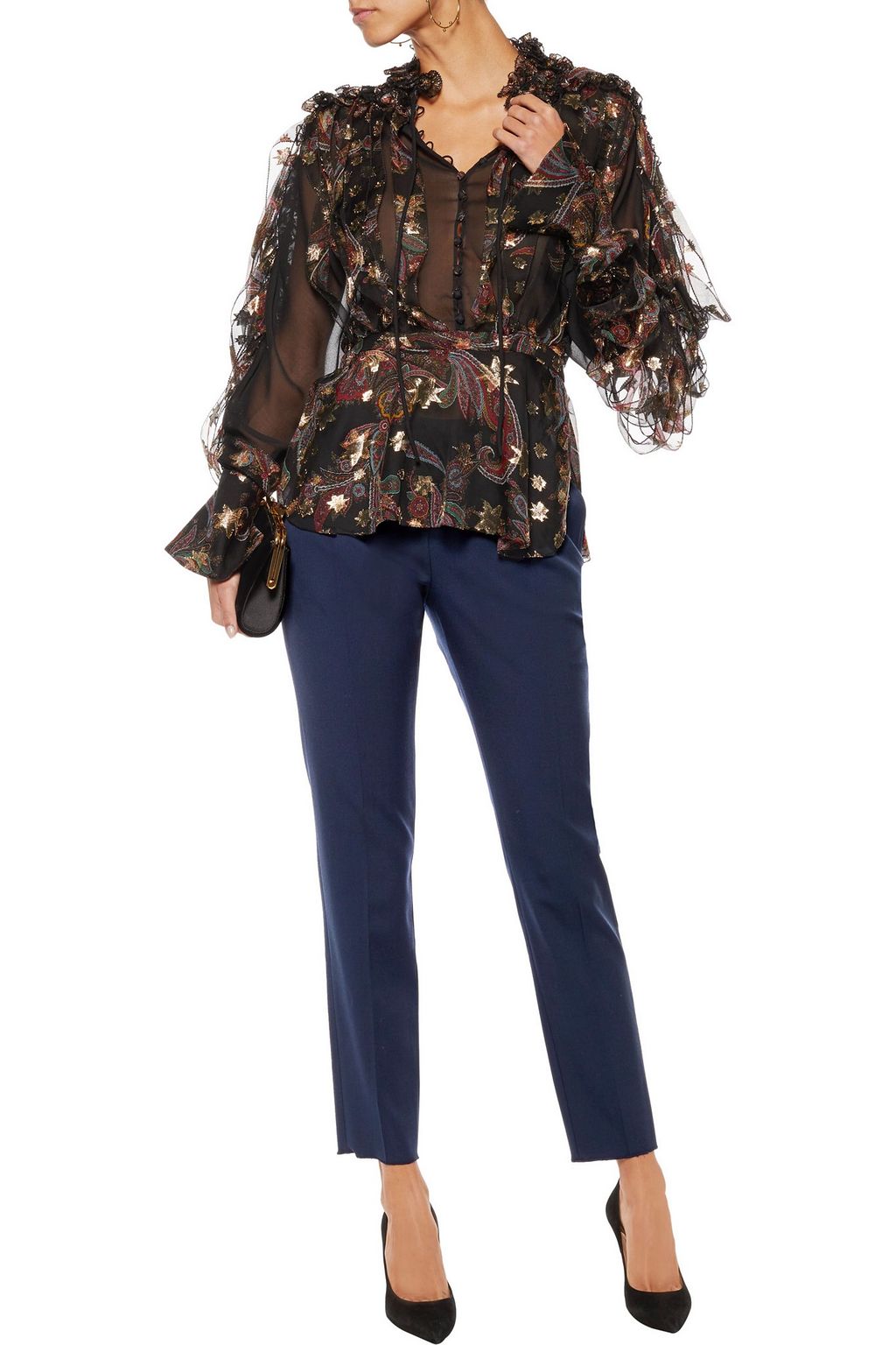 VALENTINO GARAVANI Stretch wool-twill tapered pants