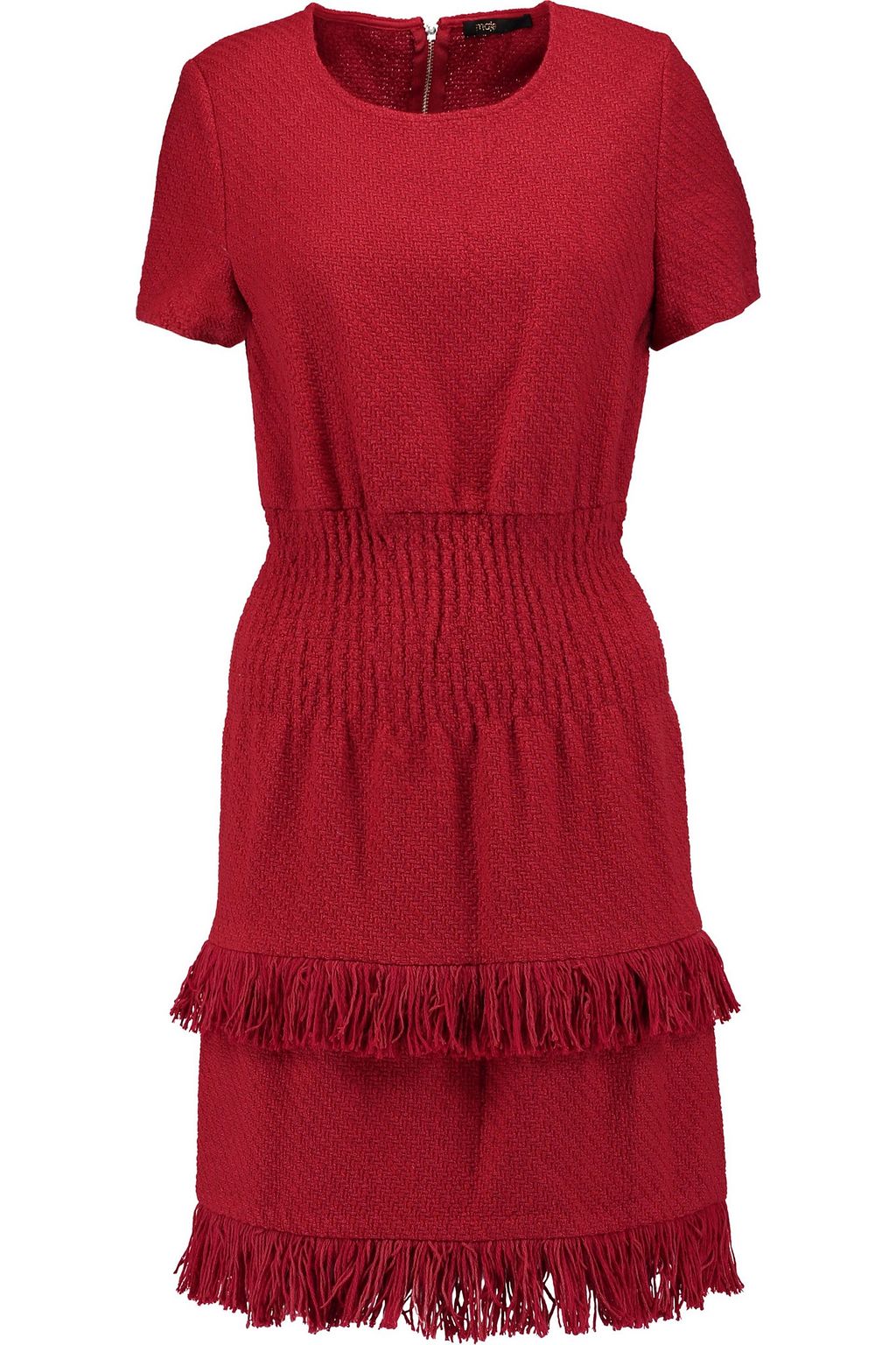 maje red tweed dress