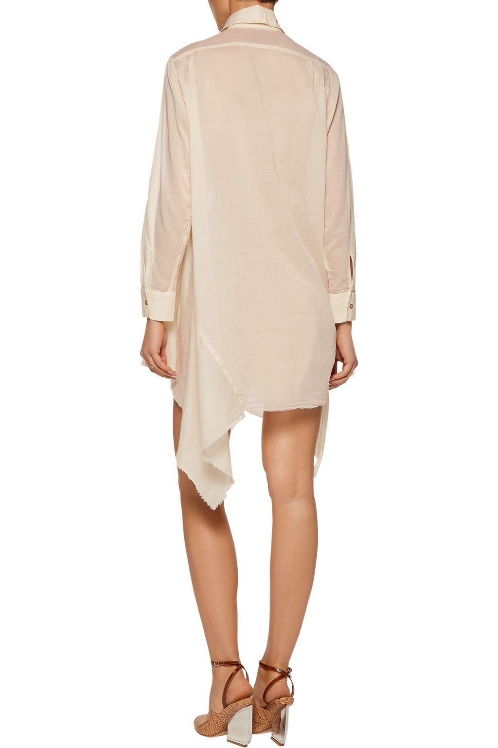 MARQUES' ALMEIDA Asymmetric frayed cotton-broadcloth dress