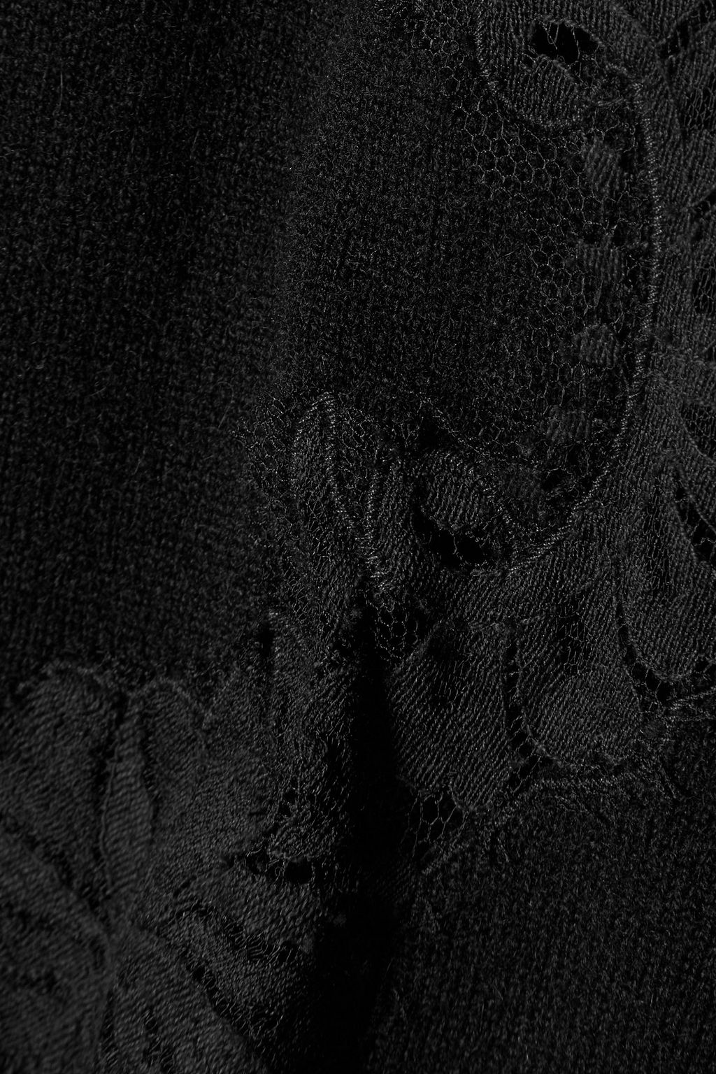 DOLCE&GABBANA Lace-paneled cashmere cardigan