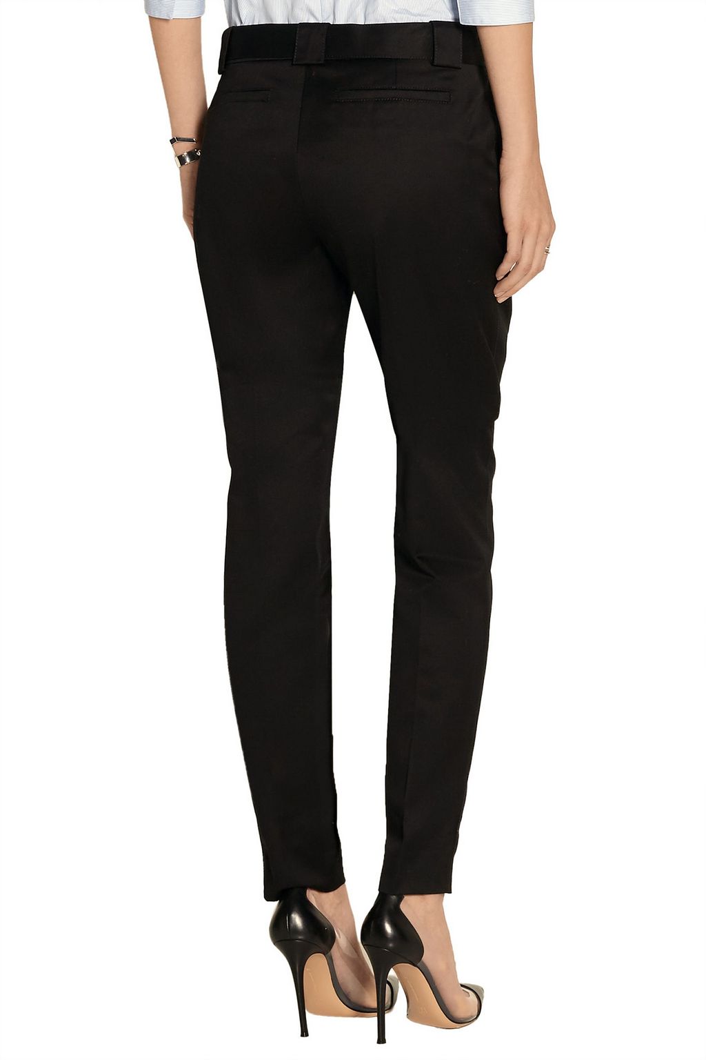 VICTORIA BECKHAM DENIM Cotton-twill tapered pants