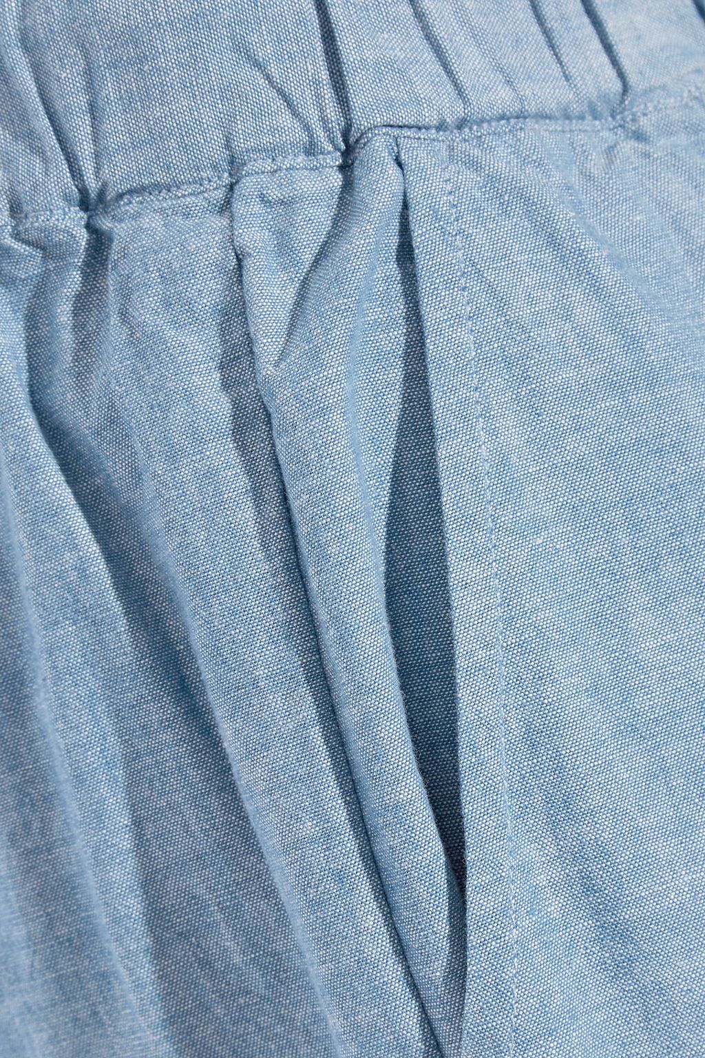SLEEPY JONES Hannah cotton-chambray pajama pants