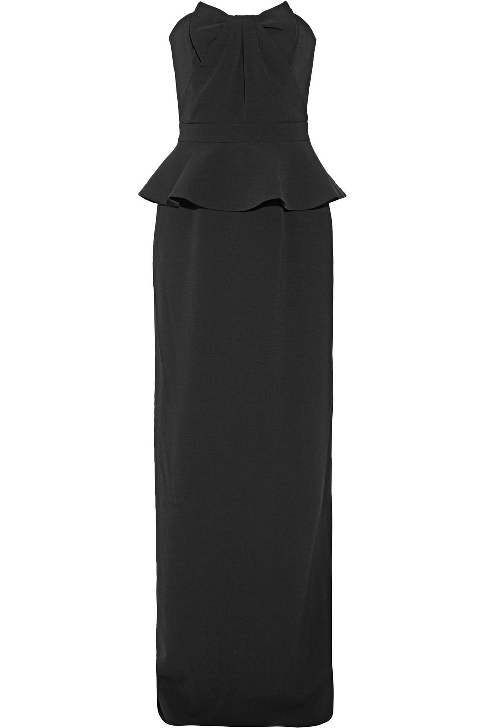 raoul - tulip bow-embellished pleated washed-crepe gown - black - fr 38