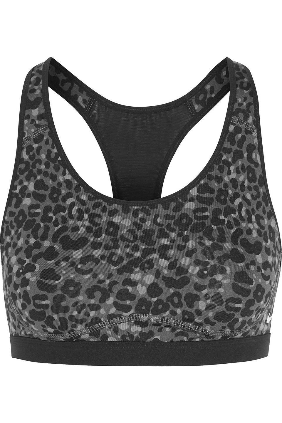 nike - pro fierce printed dri-fit stretch-jersey sports bra - gray - xs