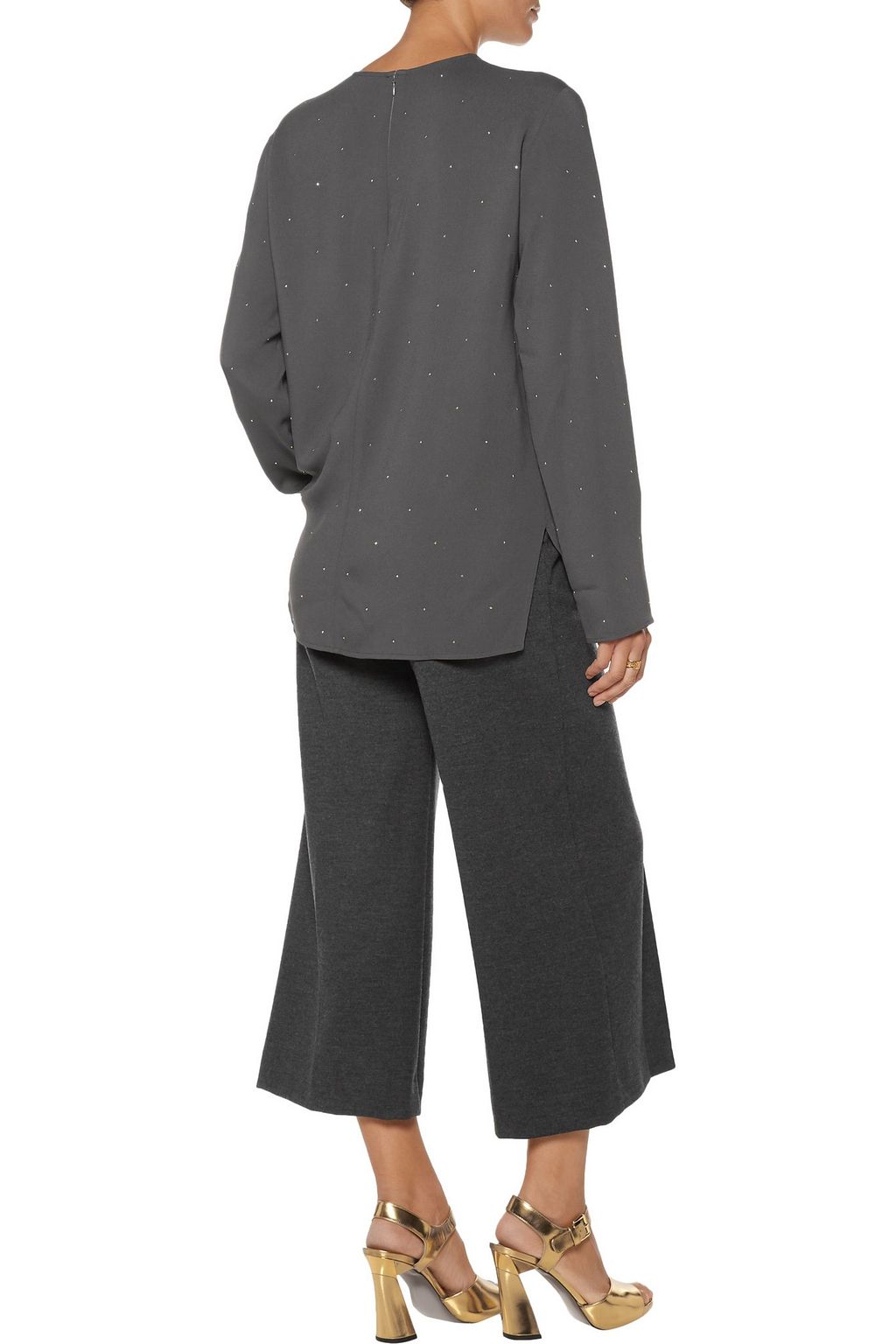 STELLA MCCARTNEY Crystal-embellished crepe de chine top