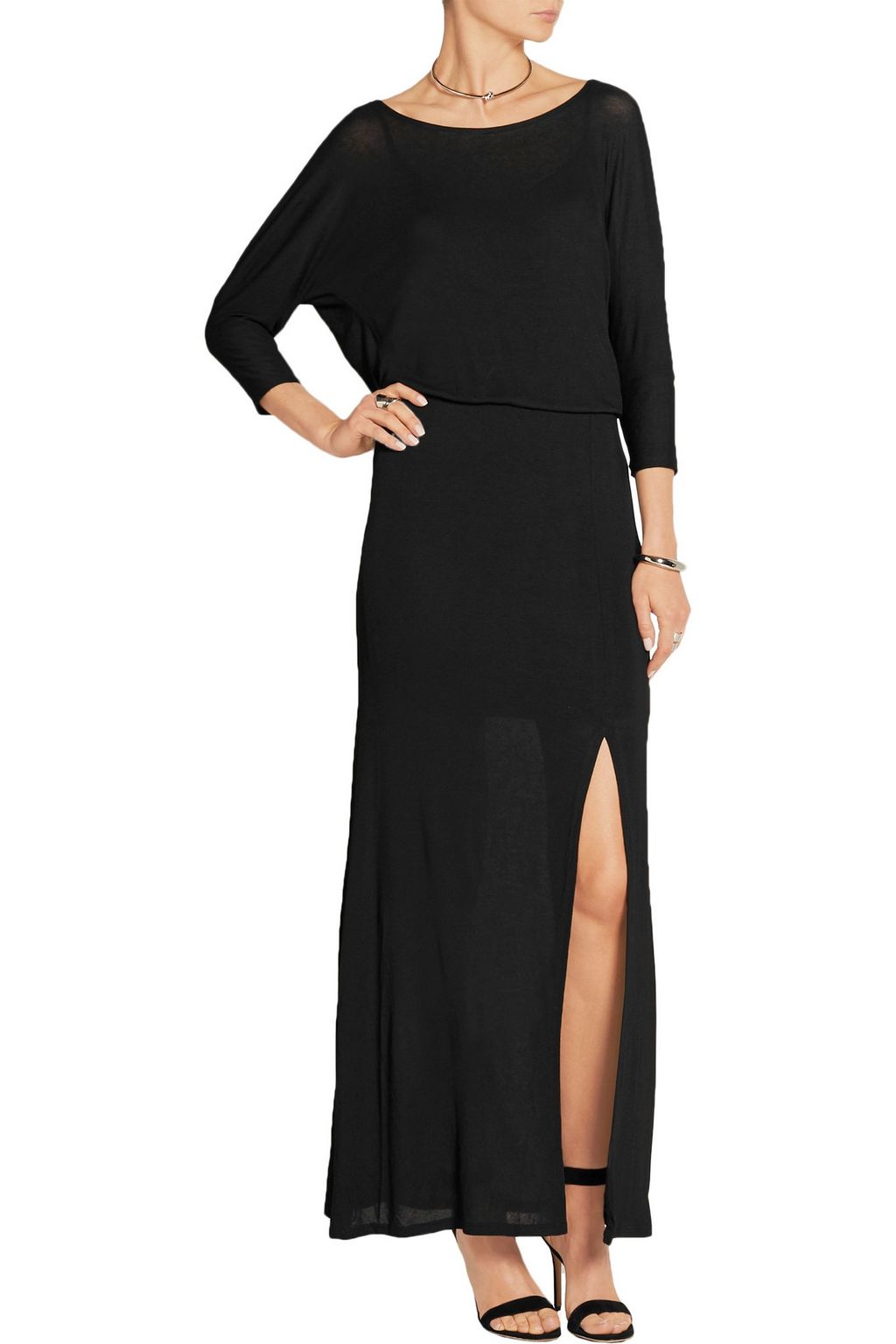 SPLENDID Cutout stretch-jersey maxi dress